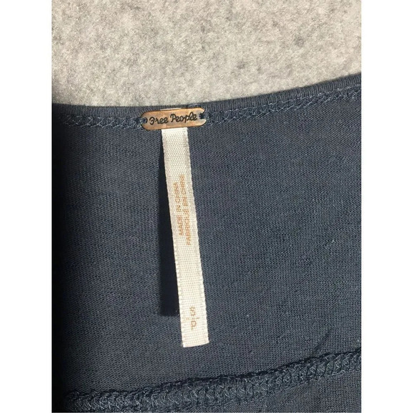 Womens Free People Blouse Cold Shoulder Linen Blend Lagenlook Asymmetric Hem - Picture 2 of 5